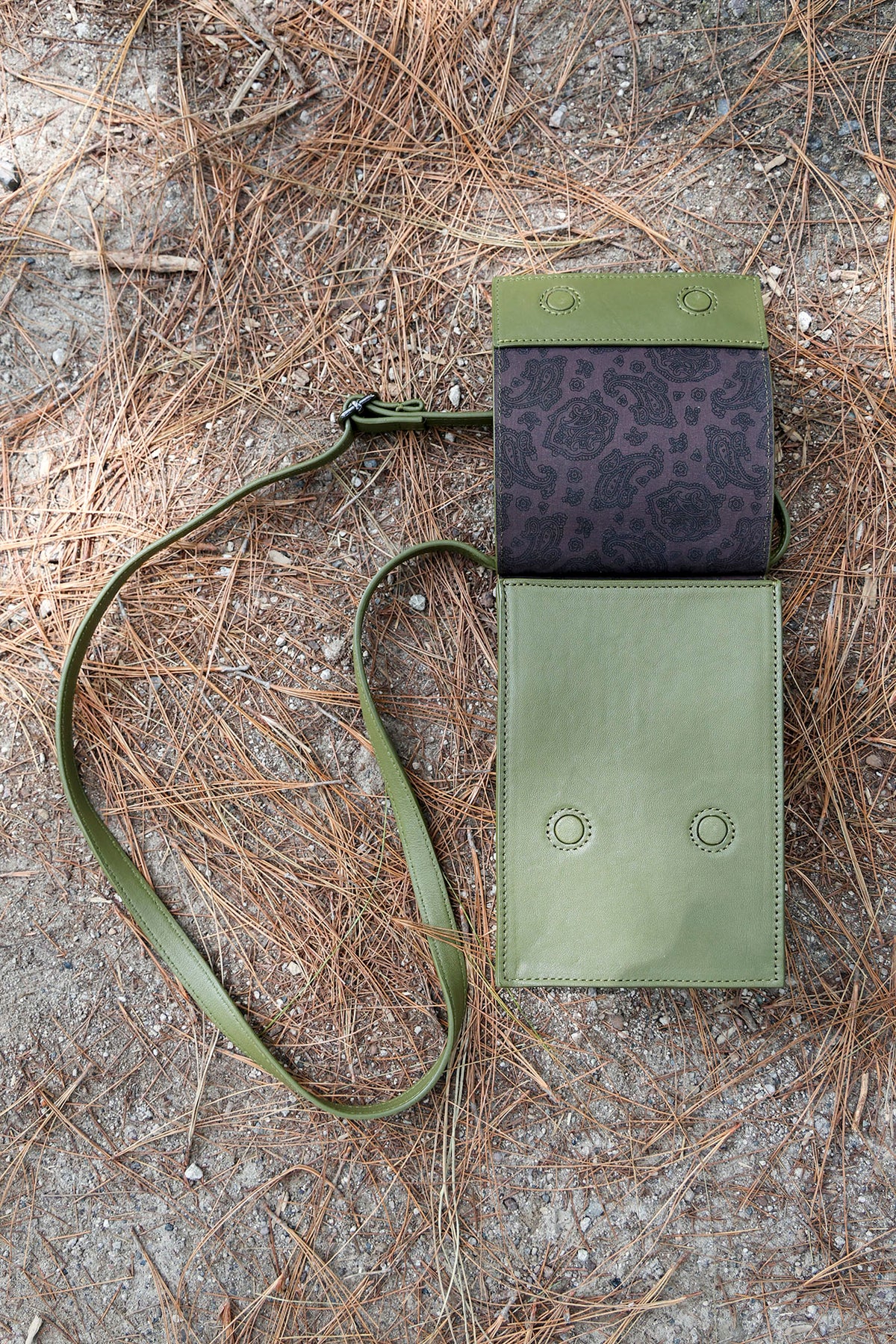Bolsa Flor de Agave 100% Piel Color Verde