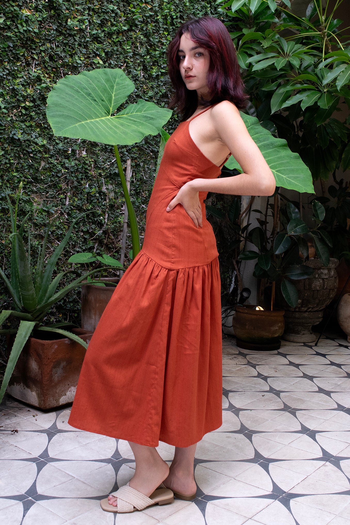 Vestido de Bambú  Flor Jamaica