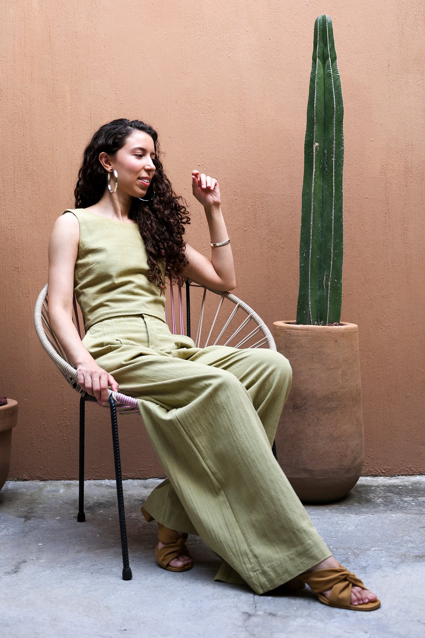 Pantalón de Manta Lirio con Botones